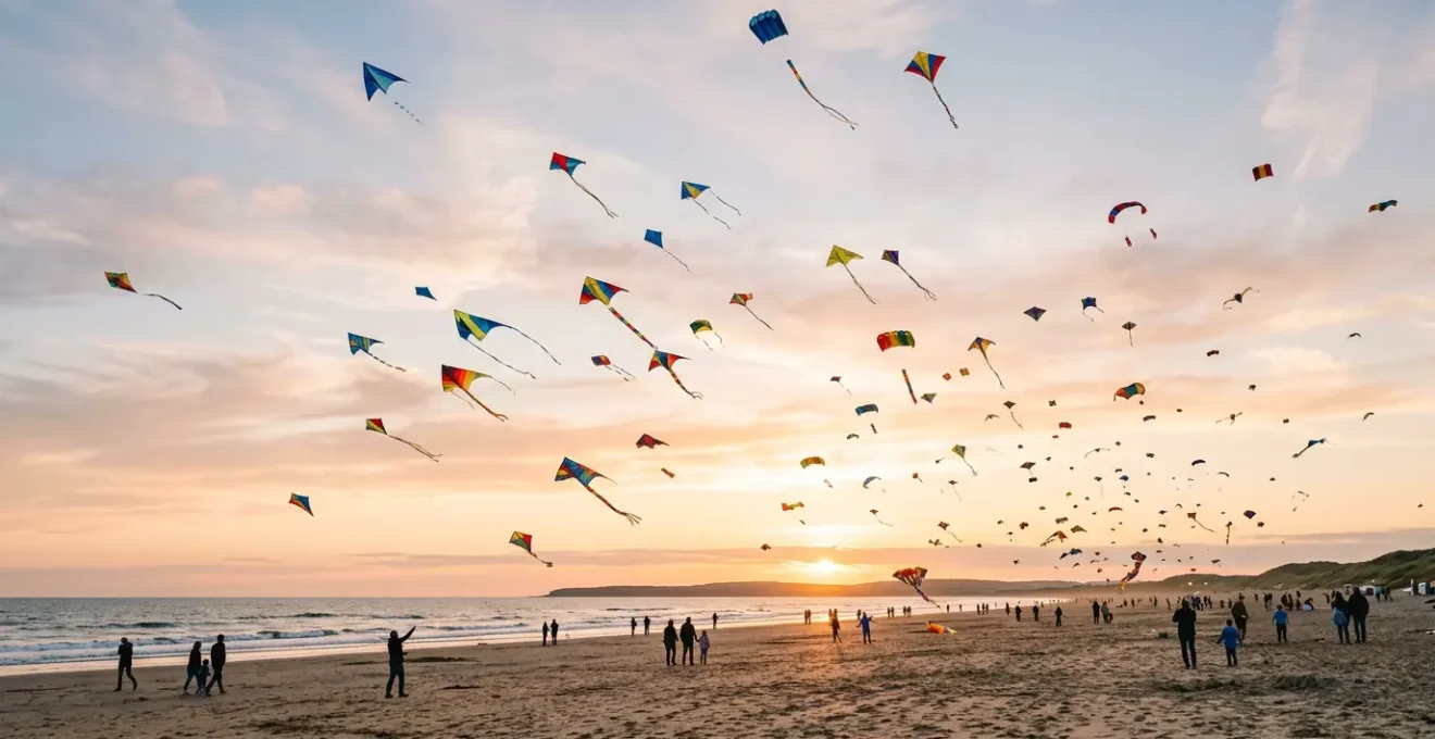 Spectacle aérien coloré de cerfs-volants lors d'un festival international