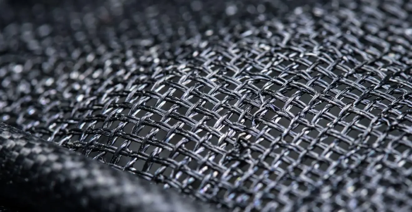 Gros plan sur le tissu moustiquaire d'une voile ventilée avec flux d'air visible