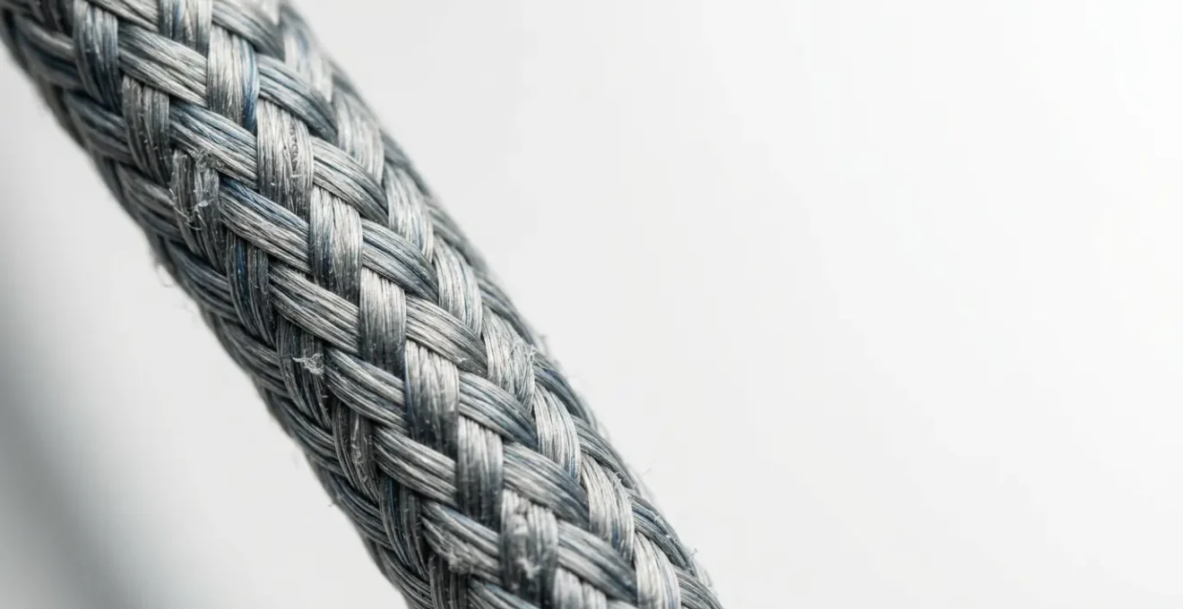 Inspection minutieuse de lignes de kitesurf en Dyneema révélant les zones d'usure critiques