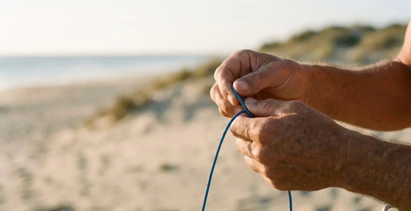 Démonstration du rituel de dé-vrillage des lignes de kitesurf avant connexion à l'aile