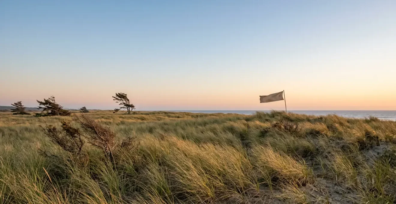 Observateur analysant les signes visuels du vent dans un paysage naturel ouvert