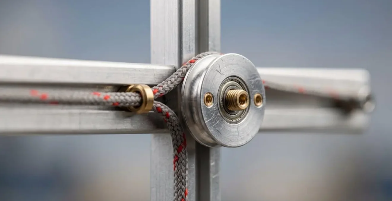Système de suspension Picavet avec croix en aluminium et poulies pour nacelle de photographie aérienne